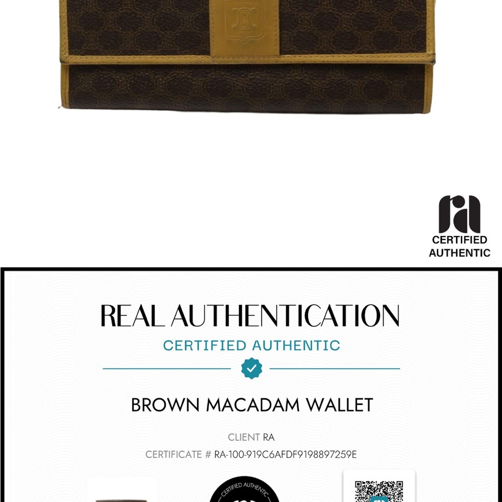 Celine Brown and Tan Wallet Elegant Craftsmanship - Picture 3 of 4